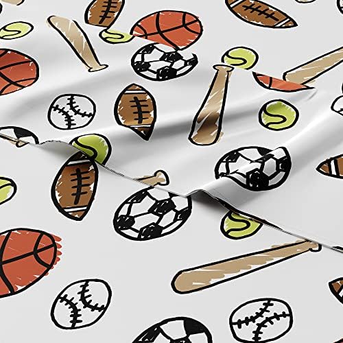 Fun Sports Patterned Twin Sheets – Soft, Cozy Bedding for Kids!
