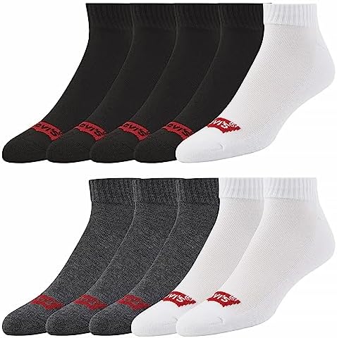 Premium Levi’s Men’s Ankle Socks: 8 & 10 Pairs, Size 8-12