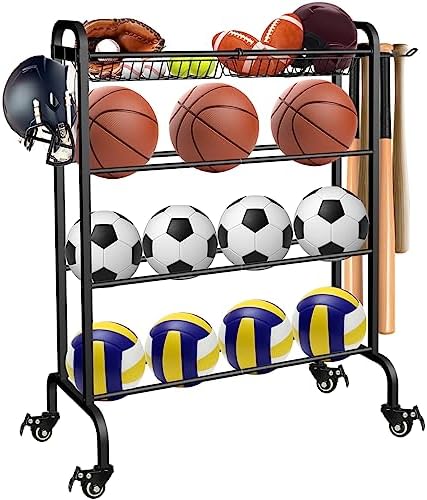 Ultimate Sports Equipment Storage Solution: Ardier Ball Rack Organizer with Wheels