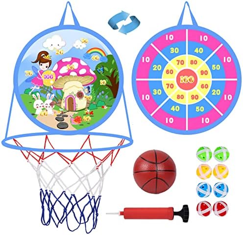 Fun Sports Toys for Kids: Dart Board & Basketball Hoop Combo