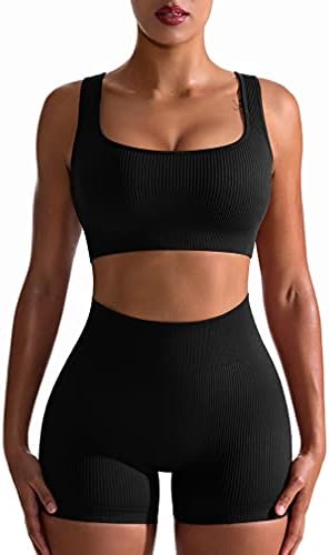 Seamless Ribbed Leggings Set: Perfect Workout Outfit!