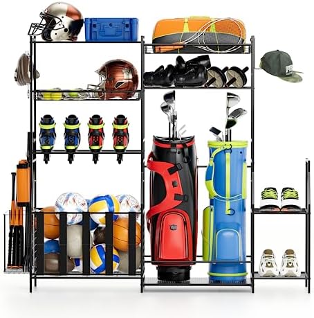 Ultimate Sports Equipment Organizer: Golf Bags, Ball Storage, Garage System