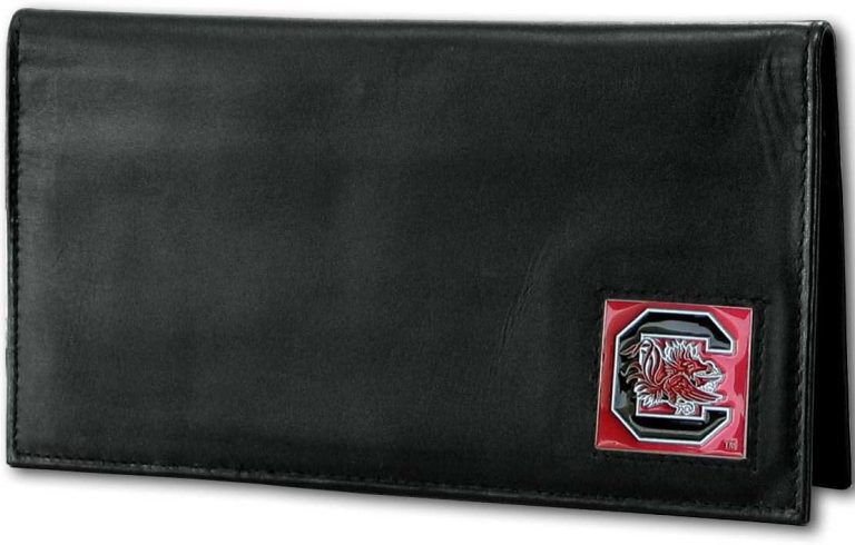 South Carolina Gamecocks Deluxe Leather Checkbook Cover: NCAA Fan Shop Must-Have!