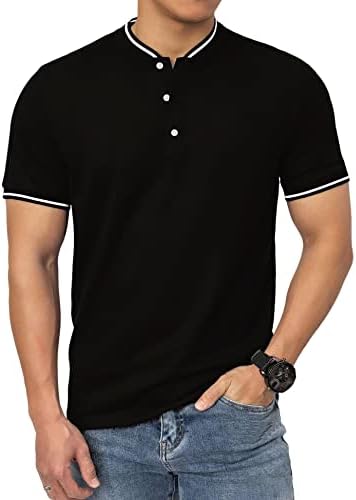Classic Collarless Polo Shirts for Men