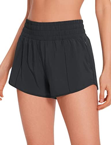 CRZ YOGA High Waisted Running Shorts: Quick Dry, Zipper Pocket!