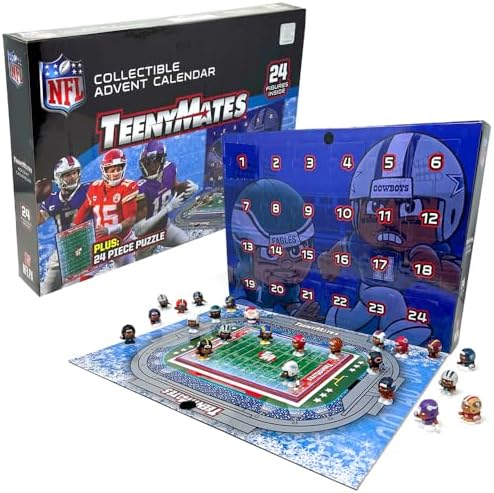 NFL 2023 Party Animal Teenymates: 24 Festive Figures, 1 inch tall, Team Colors