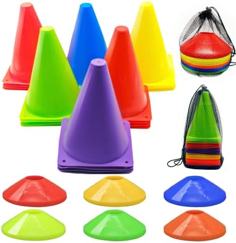 Ultimate Soccer Training Set: 84 Pack Soccer Cones with Carry Bag!