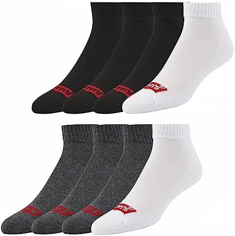 Premium Levi’s Men’s Ankle Socks: 8 & 10 Pairs, Size 8-12