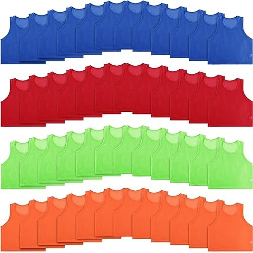 48 Pcs Youth Soccer Jerseys: Lightweight, Durable Training Vests