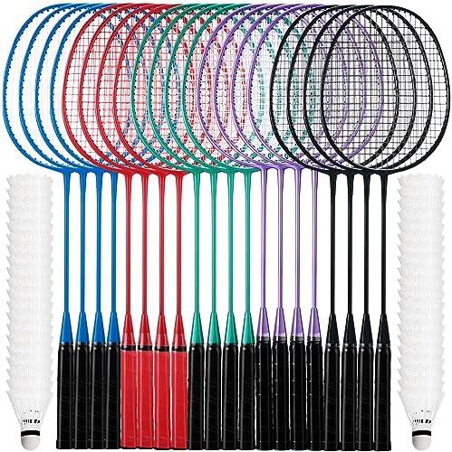 Portable Badminton Set: 20 Rackets, 40 Shuttles