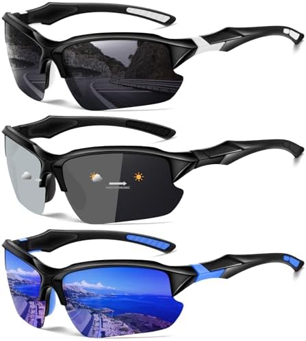 DioKiw Sports Polarized Sunglasses for Men Cycling Running Fishing UV Protection Sun Glasses Lightweight Half Frame Goggles