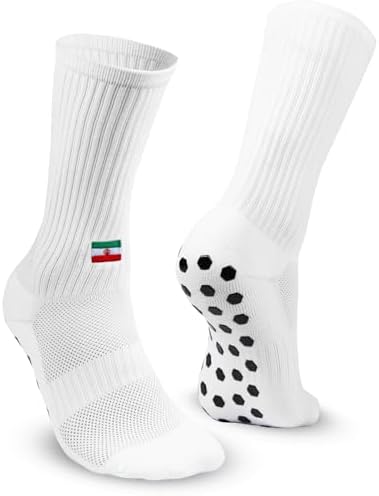 EXPRESS-STICKEREI Sport socks with flag grip socks soccer socks with Iran flag Sport socks for men/women | football socks anti slip athlectic socks | 6-10