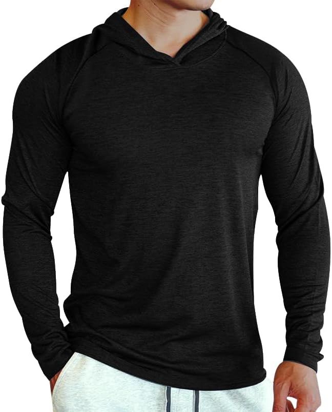 Lexiart Men Fashion Athletic Hoodie Workout Pullover Sport Solid Color Sweatshirt