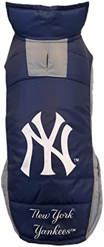 MLB New York Yankees Puffer Vest: Warm and Waterproof Pet Coat