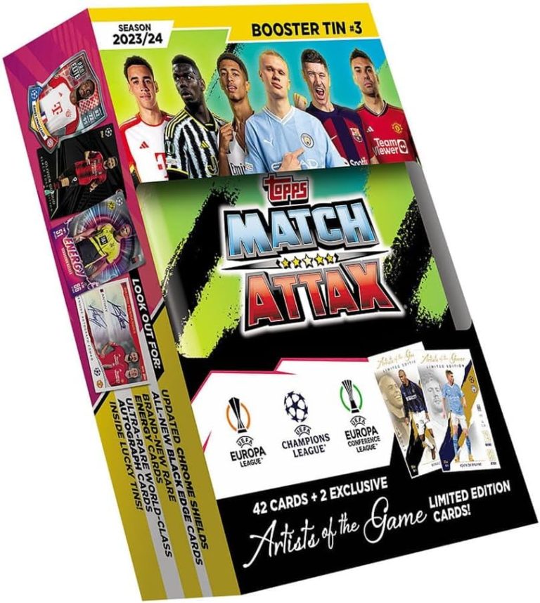 Collectible Soccer Cards: Topps Champions League Match Attax 2023/24 – Booster Tin 3 – Includes Limited Edition Artist Cards!