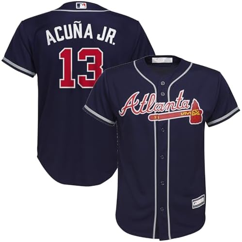 Ronald Acuna Jr. Atlanta Braves MLB Kids 4-7 Navy Alternate Player Jersey