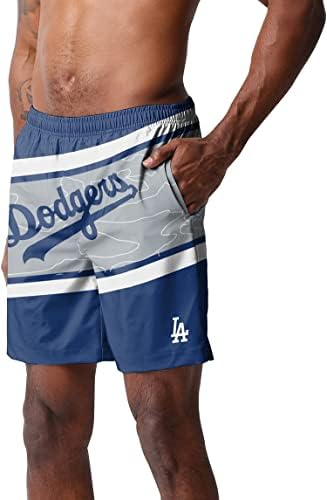 FOCO MLB Men's Big Wordmark Logo Swim Trunks Shorts