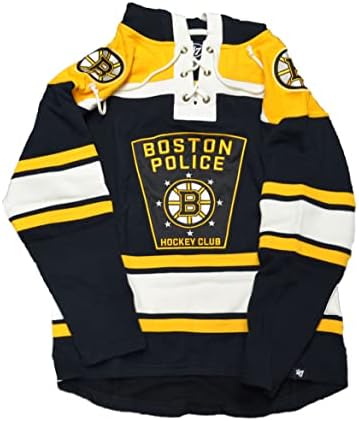 '47 Brand Boston Bruins Salute Service Pullover Long Sleeve Hoodie Lacer Sweater - NHL Hooded Sweatshirt