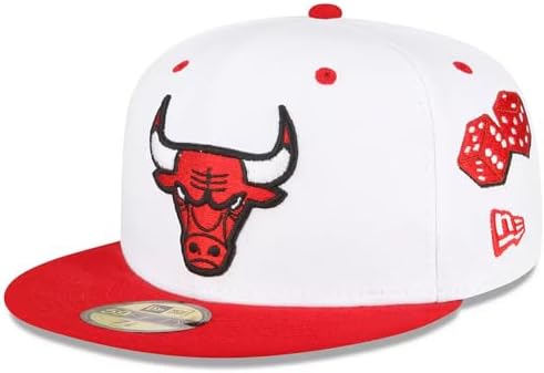 New Era Chicago Bulls 59FIFTY 6X NBA Finals Champions Casino Retro Hook AJ 11 Fitted Cap, 2Tone Hat