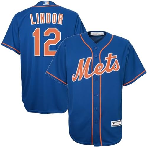 Francisco Lindor New York Mets MLB Kids Youth 8-20 Blue Alternate Player Jersey