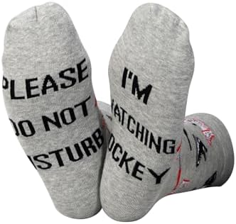 ZJXHPO Ice Hockey Crew Sock Please Do Not Disture I'm Watching Hockey Novelty Sock For Hockey Lover Player Coach Team