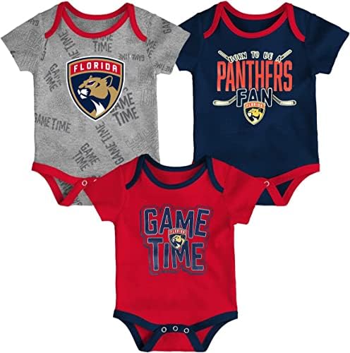 Outerstuff NHL Newborn Infants Game Time 3 Pieces Onsie Creeper Bodysuit Romper Set