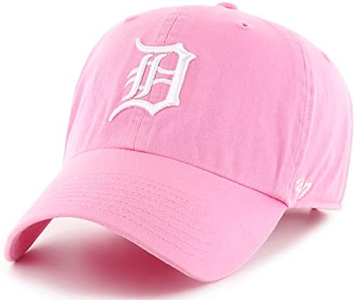 '47 MLB Rose Clean Up Adjustable Hat, Women's One Size Fits All (Detroit Tigers Rose Pink)