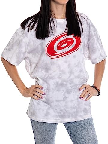 Calhoun NHL Womens Oversized Loose Fit Drop Shoulder Tie Dye Crewneck Short Sleeve T-Shirt