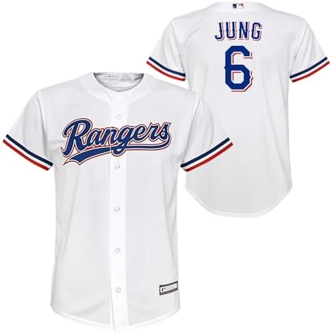 OuterStuff Josh Jung Texas Rangers MLB Kids Youth 8-20 White Home Player Jersey