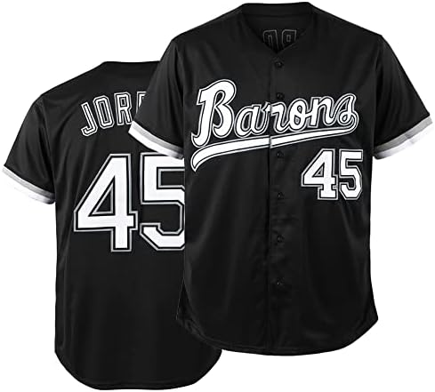 Tocament 90s Outfit for Men and Women,Barons #45 Unisex Hip Hop Clothes,Baseball Jersey Shirts for Party Baseball Gift