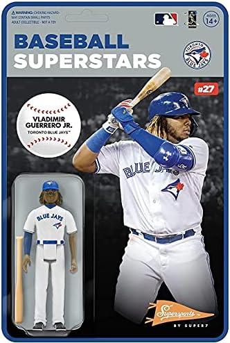 Super7 MLB Supersports: Toronto Blue Jays Vladimir Guerrero Jr. Reaction Figure, Multicolor
