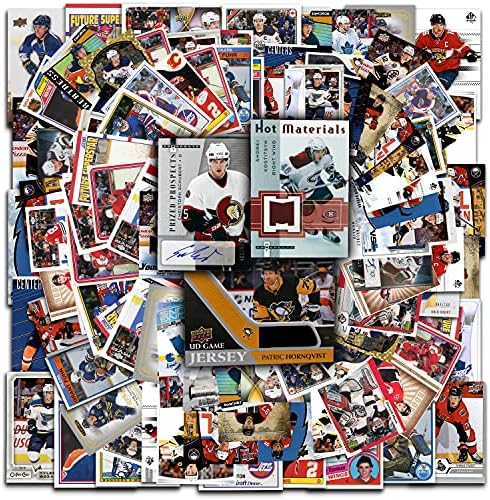 NHL Hockey Mega Pack: 100 Official Cards, Guaranteed Relics & Autographs!