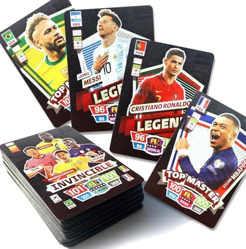 Unique 2022/23 World Cup Soccer Trading Cards – No Repetition, Black Gold Foil