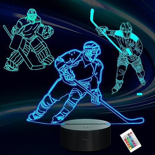 3D Ice Hockey Player Night Light: Perfect Gift for Kids!