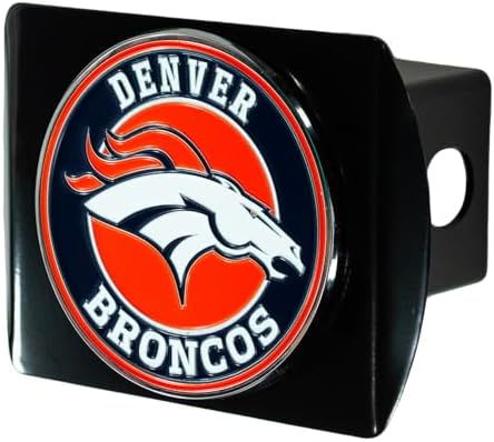 Denver Broncos Black Metal Hitch Cover: Perfect Gift for Die Hard Fans!