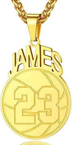 Customized Sports Pendant Necklace for Athletes: Personalized Ball Tag with Jersey Number