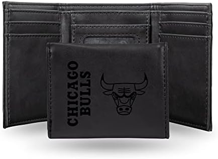 Chicago Bulls Laser-Engraved Trifold Wallet: Sleek, Vegan Leather Design!