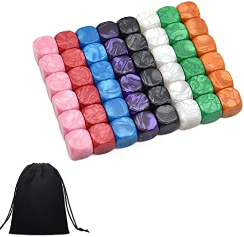 Vibrant Rainbow Dice Set: 48 Assorted Color Acrylic Cubes for Crystal Training and Board Games!