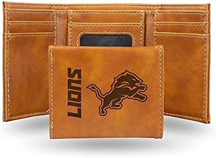 NFL Detroit Lions Men’s Trifold Wallet: Stylish Vegan Leather with Team Logo