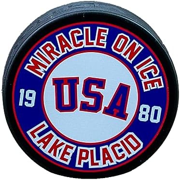 USA Hockey Miracle on Ice 1980 Lake Placid Olympics Hockey Puck | Made by Inglass - Official NHL Puck Supplier | Officially Licensed (US2405)