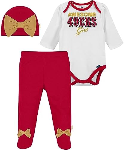 Gerber Baby Girls NFL Team Footed Pant and Bodysuit Gift Set