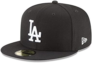New Era Los Angeles Dodgers 59Fifty Fitted Hat, Adult, Black/White