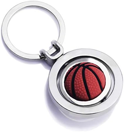 YQIMYIM 3D Rotating Basketball Key Chain Keyring Creative Gifts Accessories