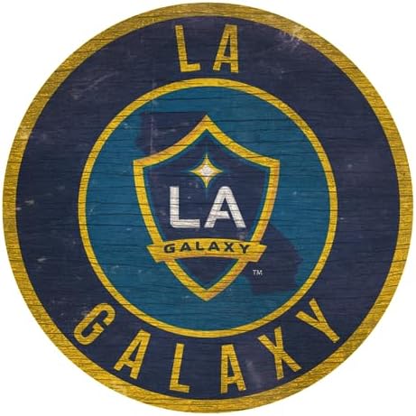 Los Angeles Galaxy MLS Wooden Sign by Fan Creations- 12” Round Wall Decor- Show Your Galaxy Spirit and Decorate Your Major League Soccer Fandom- Officially Licensed