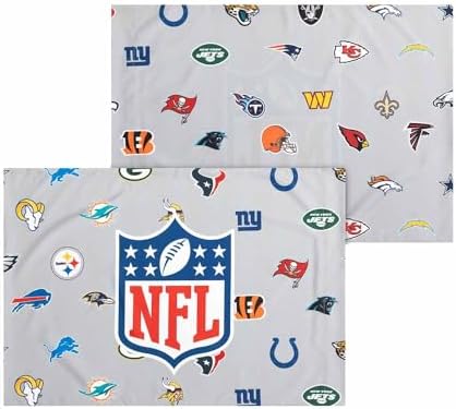 FOCO NFL Repeating Team Logo Pillowcase 2 Pack- Standard Size -Officially Licensed Bedding- Football Pride! (NFL - Multicolor)
