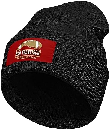 Unisex Winter Football Beanie Hat Warm Knit Cuffed Cap for Men Women