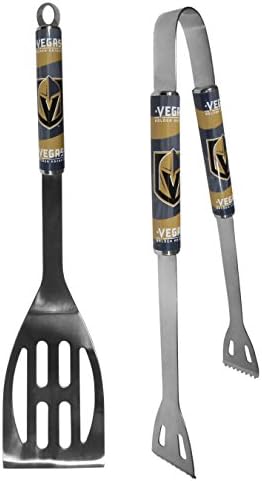 Siskiyou NHL Las Vegas Golden Knights 2 pc Steel BBQ Tool Set, Gray, 2 piece