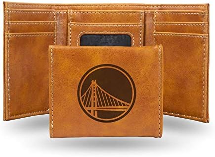 Rico Industries NBA Laser Engraved Trifold Wallet, Golden State Warriors