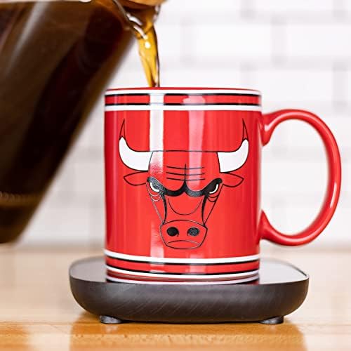 Uncanny Brands NBA Chicago Bulls Logo Mug Warmer with Mug – Keeps Your Favorite Beverage Warm - Auto Shut On/Off