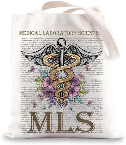 BWWKTOP Medical Laboratory Scientist Tote Bag MLS Gifts Lab Tech Shoulder Bag Medical Lab Scientist Gifts